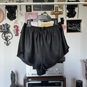 80s Silky Black Lingerie Pj Shorts Vintage